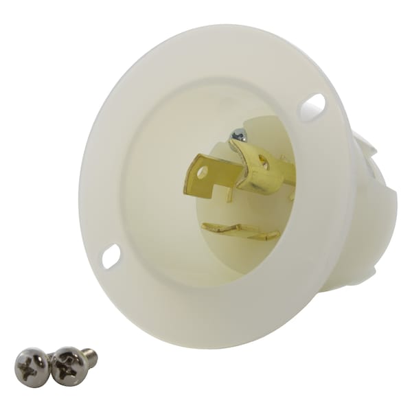 Ac Works Flanged Locking Inlet, 15 A, 125V AC, Screw Terminals, Black ASINL515P - main